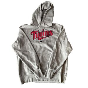 Nike Minnesota Twins Hoodie Gray MLB Logo sweatshirt, has kangaroo pocket. Large